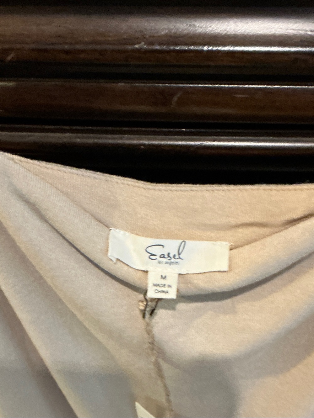 easel Soft Cream Draped Neck Top - Picture 2 of 4